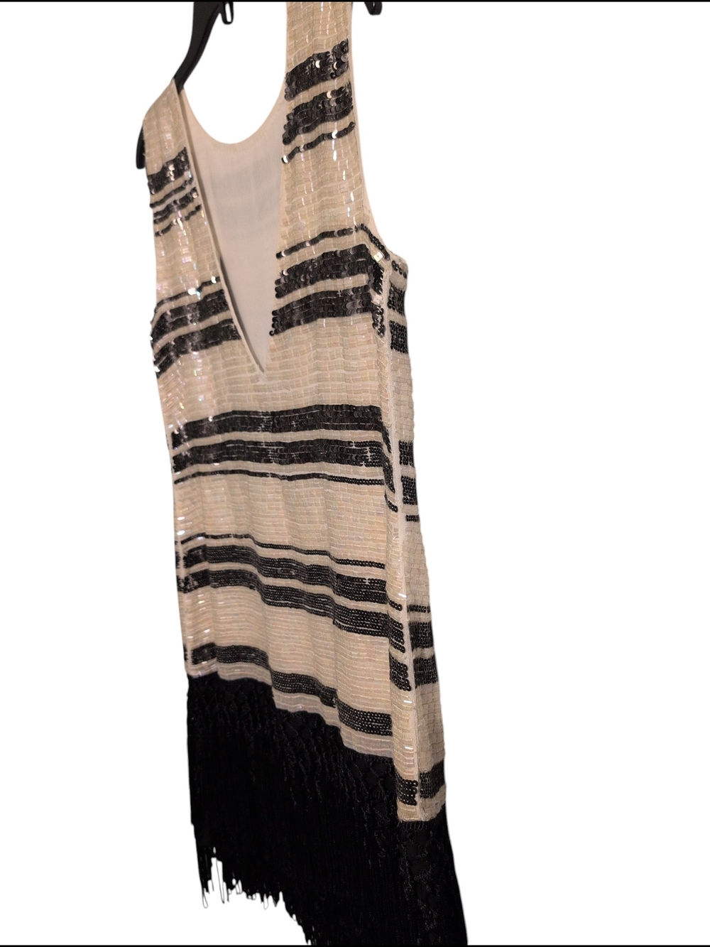 Zara Women Tango Dress Costume Club Party Sequin Silk India Sexy Fringe Medium - Picture 3 of 11